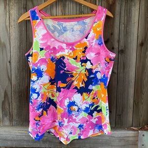 Chaps Sport Floral Scoopneck Printed Tank Top